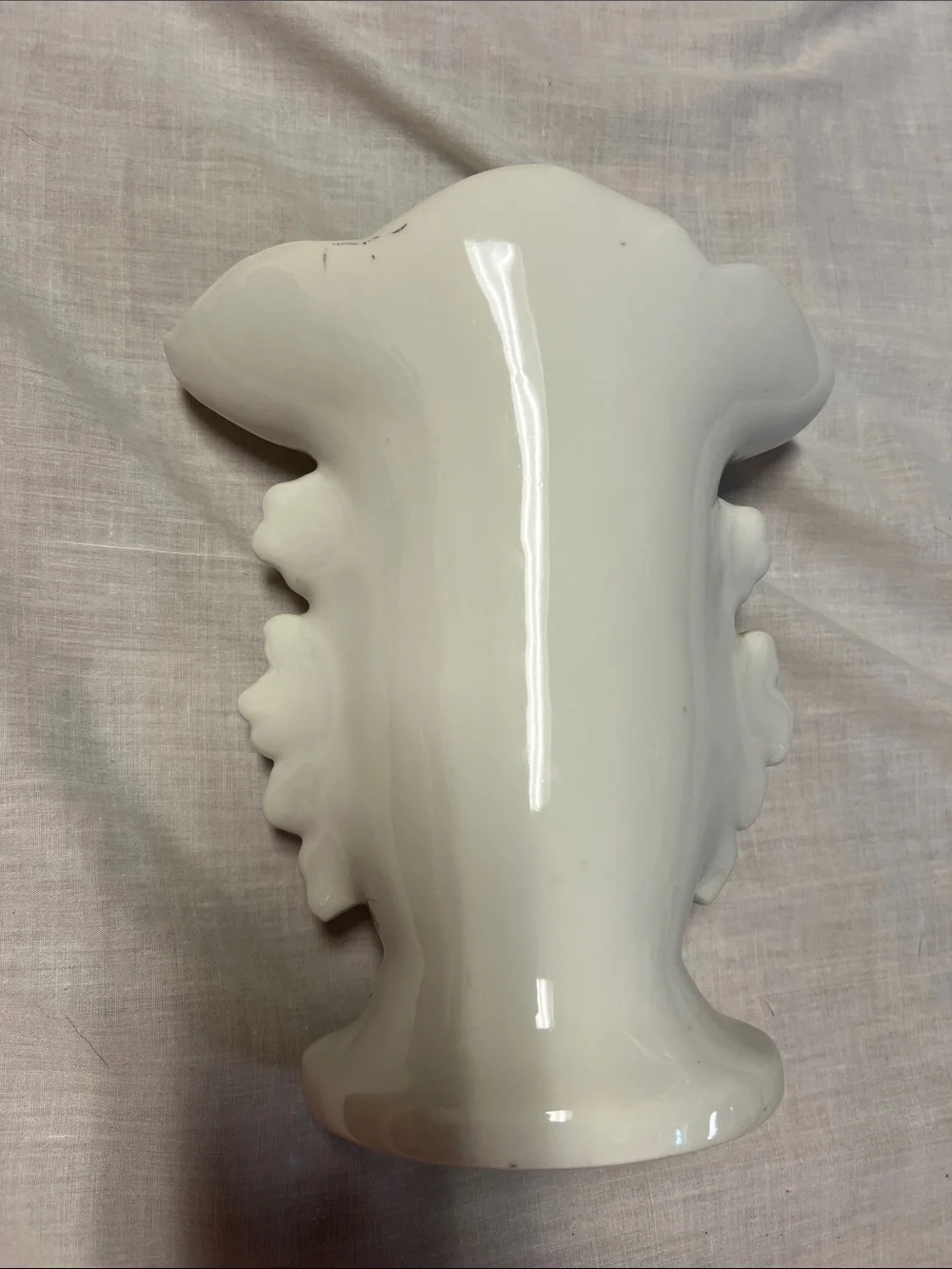 Vintage White Porcelain Floral Accent Vase with Gold Trim made in Belgium